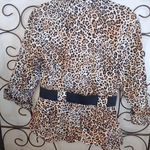 Harve Benard Leopard print belted XL top jacket - Picture 4 of 4